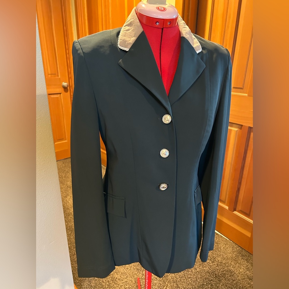 Grand Prix dark green and tan three button hunt coat